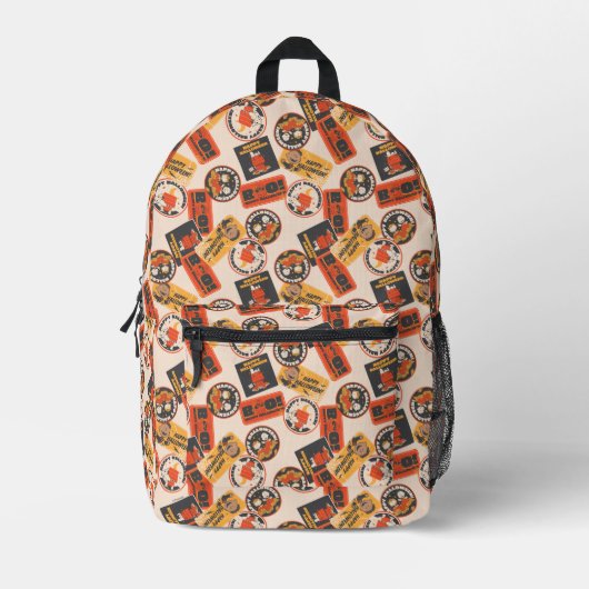 Peanuts |  Button Happy Halloween Pattern Bedrukte Rugzak (Voorkant)