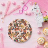 Peanuts |  Button Happy Halloween Pattern Papieren Bordje (Feest)