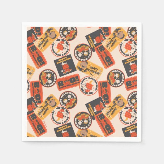 Peanuts | Button Happy Halloween Pattern Servet (Voorkant)