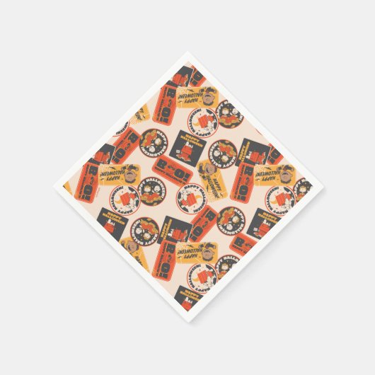 Peanuts | Button Happy Halloween Pattern Servet (Hoek)