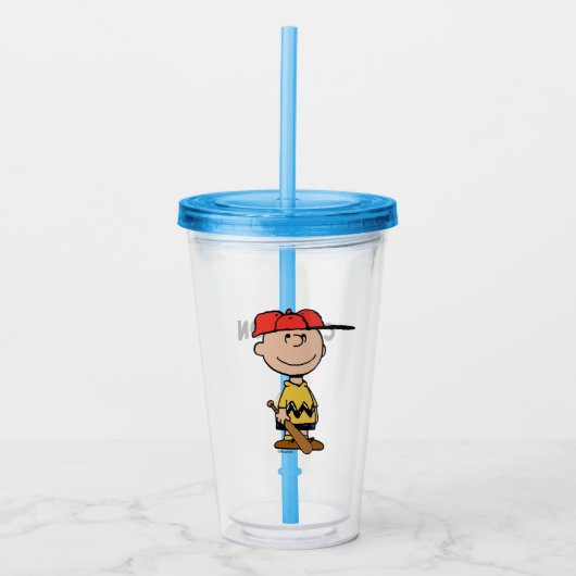 Peanuts | Charlie Brown Baseball Smile Acryl Drinkbeker (Voorkant)