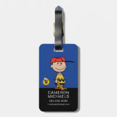 Peanuts | Charlie Brown Baseball Smile Bagagelabel (Achterkant verticaal)