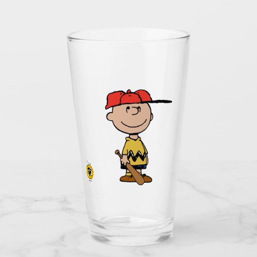Peanuts | Charlie Brown Baseball Smile Glas (Voorkant)