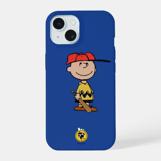 Peanuts | Charlie Brown Baseball Smile iPhone 15 Hoesje (Achterkant)