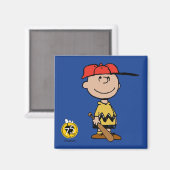 Peanuts | Charlie Brown Baseball Smile Magneet (Voorkant / Achterkant)