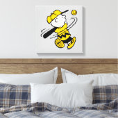 Peanuts | Charlie Brown bij Bat Canvas Afdruk (Insitu (Slaapkamer))