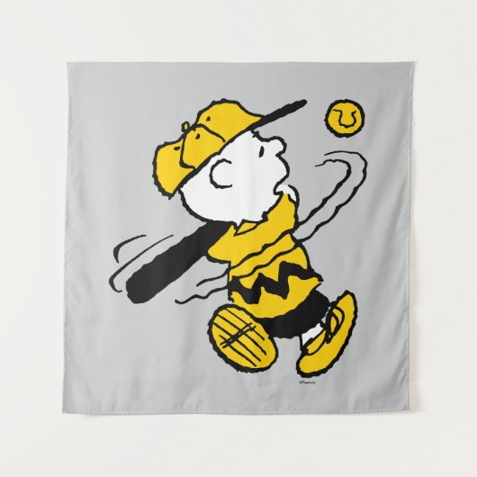 Peanuts | Charlie Brown bij Bat Wandkleed (Voorkant)