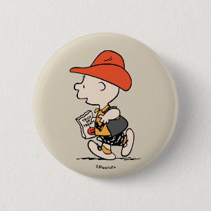 Peanuts Charlie Brown Cowboy Halloween Ronde Button 5,7 Cm