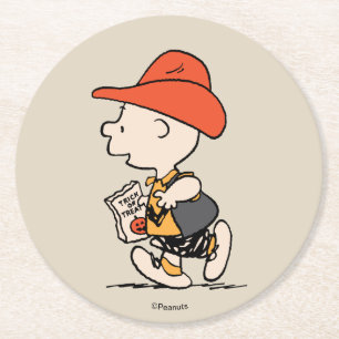 Peanuts Charlie Brown Cowboy Halloween Ronde Kartonnen Onderzetter
