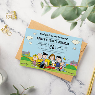 Peanuts   Charlie Brown en Gang Birthday Kaart