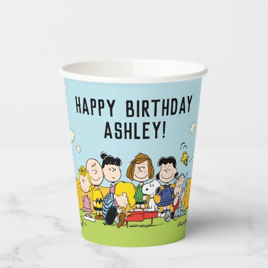 Peanuts | Charlie Brown en Gang Birthday Papieren Bekers (Links)