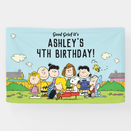 Peanuts | Charlie Brown en Gang Birthday Spandoek (Horizontaal)