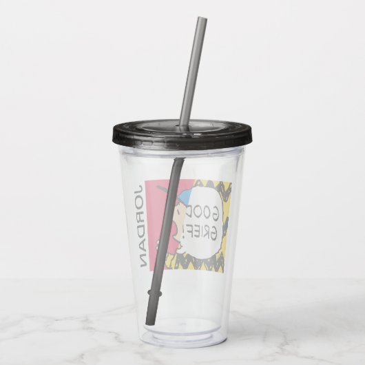 Peanuts | Charlie Brown Goed Verdriet Half & Half Acryl Drinkbeker (Achterkant)