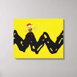 Peanuts Charlie Brown Honkbal Canvas Afdruk