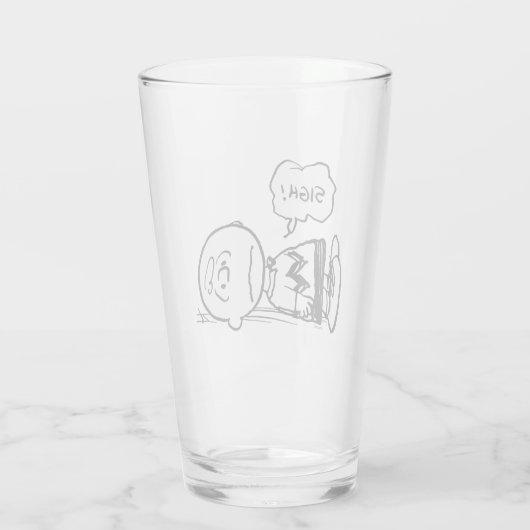 Peanuts | Charlie Brown is Down Glas (Achterkant)