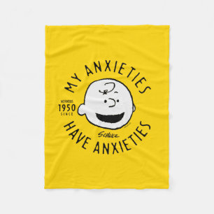 Peanuts   Charlie Brown Nervous Since 1950 Fleece Deken