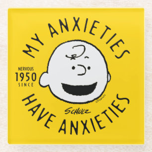 Peanuts Charlie Brown Nervous Since 1950 Glazen Onderzetter