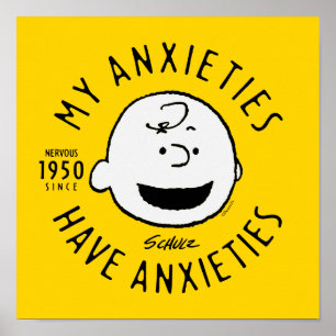 Peanuts Charlie Brown Nervous Since 1950 Poster