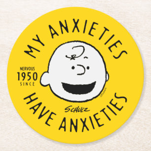 Peanuts Charlie Brown Nervous Since 1950 Ronde Kartonnen Onderzetter