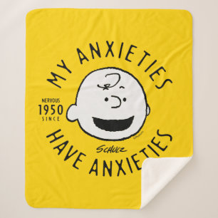 Peanuts   Charlie Brown Nervous Since 1950 Sherpa Deken