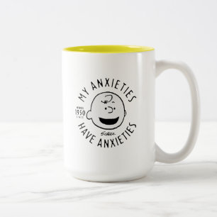 Peanuts   Charlie Brown Nervous Since 1950 Tweekleurige Koffiemok