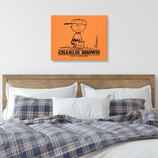 Peanuts | Charlie Brown Speelbal Canvas Afdruk (Insitu (Slaapkamer))