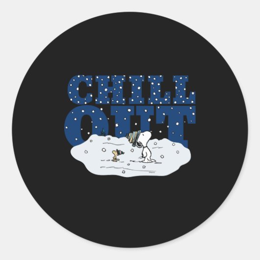 Peanuts Chill Out  Ronde Sticker (Voorkant)