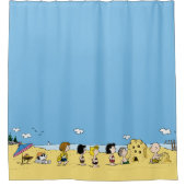 Peanuts | Dag aan het strand Douchegordijn (Voorkant)