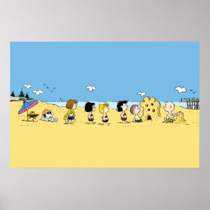 Peanuts Dag aan het Strand Poster