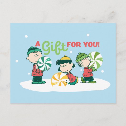 Peanuts | Een cadeau voor jou Feestdagenkaart (Voorkant)