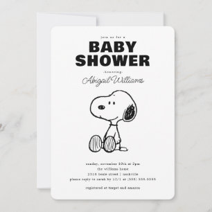 Peanuts   eenvoudig Snoopy Baby shower Kaart