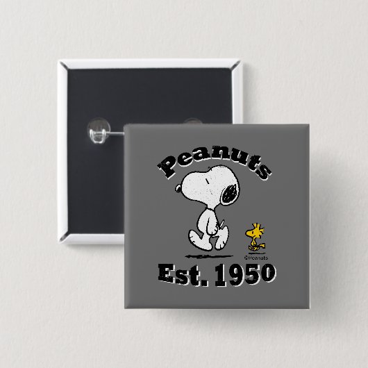 Peanuts Est. 1950 Vierkante Button 5,1 Cm (Voorkant /achterkant)