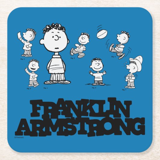 Peanuts | Franklin Armstrong Vierkante Kartonnen Onderzetter (Voorkant)