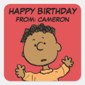 Peanuts | Franklin Look | Gefeliciteerd Vierkante Sticker (Voorkant)