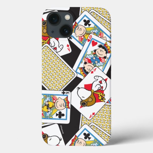 Peanuts Gang Card Deck Pattern Case-Mate iPhone Case (Achterkant)