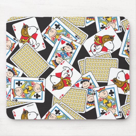 Peanuts Gang Card Deck Pattern Muismat (Voorkant)