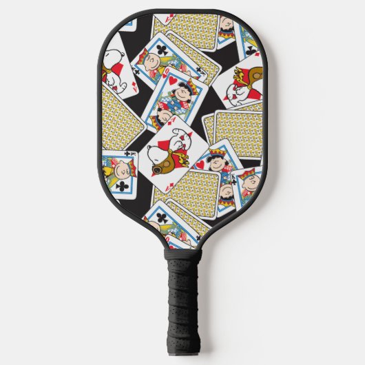 Peanuts Gang Card Deck Pattern Pickleball Paddle (Voorkant)