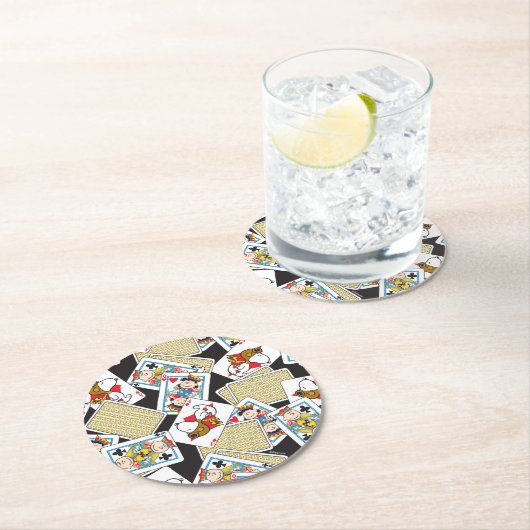 Peanuts Gang Card Deck Pattern Ronde Kartonnen Onderzetter (Insitu)