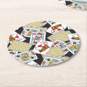 Peanuts Gang Card Deck Pattern Ronde Kartonnen Onderzetter (Gebogen)