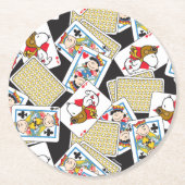 Peanuts Gang Card Deck Pattern Ronde Kartonnen Onderzetter (Voorkant)