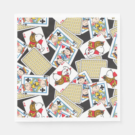 Peanuts Gang Card Deck Pattern Servet (Voorkant)