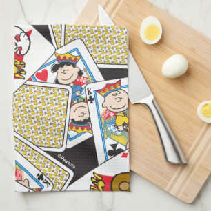 Peanuts Gang Card Deck Pattern Theedoek