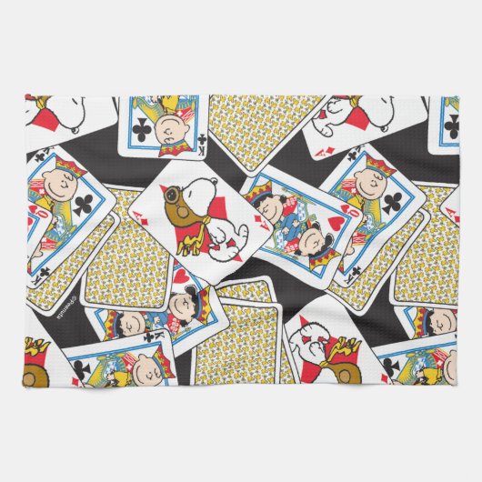 Peanuts Gang Card Deck Pattern Theedoek (Horizontaal)