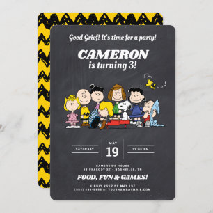 Peanuts Gang   Chalkboard Birthday Kaart