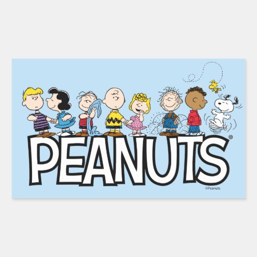 Peanuts Gang Group Lineup Rechthoekige Sticker (Voorkant)