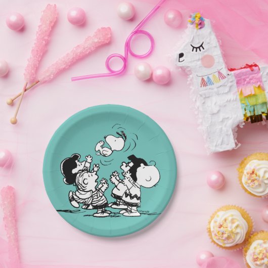 Peanuts Gang Lifting Snoopy Papieren Bordje (Feest)