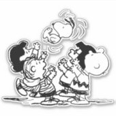 Peanuts Gang Lifting Snoopy Sticker (Voorkant)