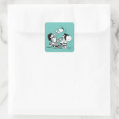 Peanuts Gang Lifting Snoopy Vierkante Sticker (Tas)