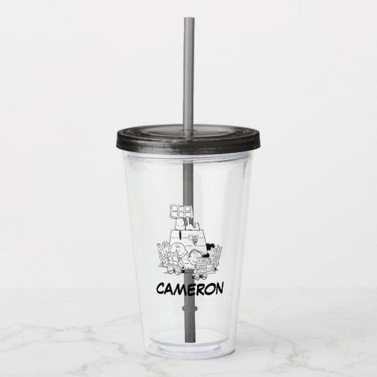 Peanuts Gang Reading Comics Acryl Drinkbeker (Voorkant)