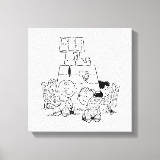 Peanuts Gang Reading Comics Canvas Afdruk (Voorkant)